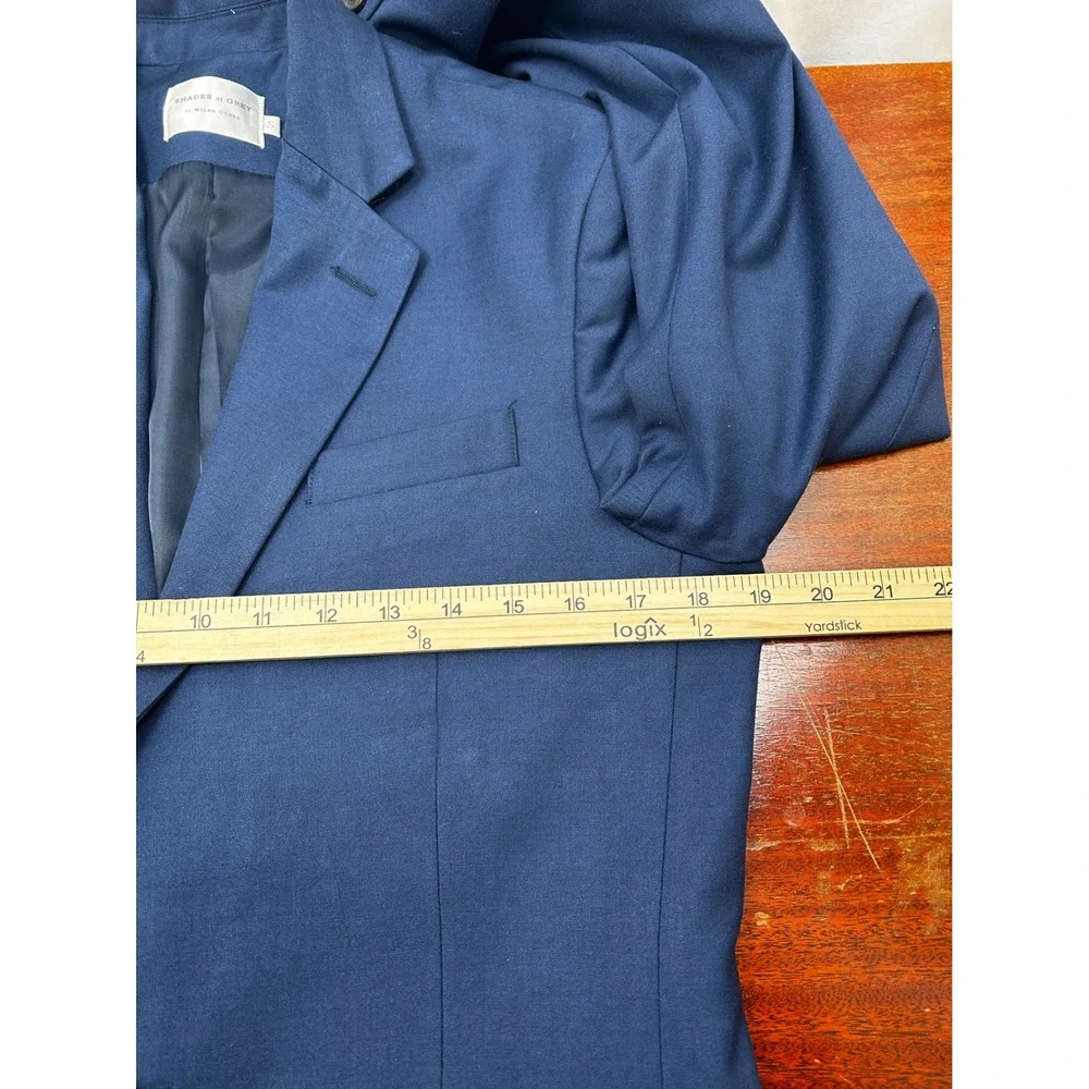 Shades of‎ Grey Micah Cohen Blazer Men's Small Navy Wool Blend Tailored Modern